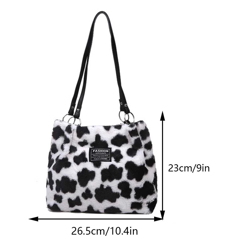 Furry Cow Print Handbag
