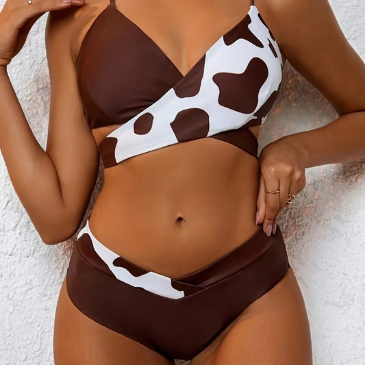 Cow Print One-Piece Swimsuit