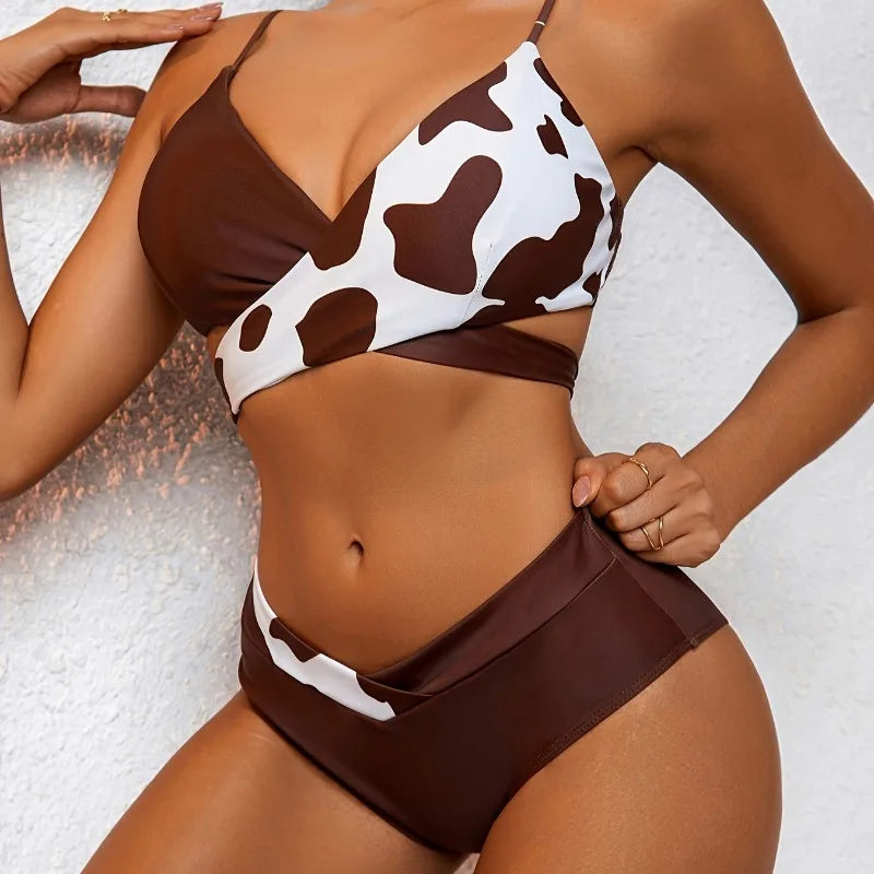 Cow Print One-Piece Swimsuit