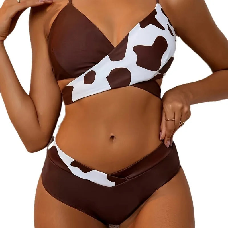 Cow Print One-Piece Swimsuit