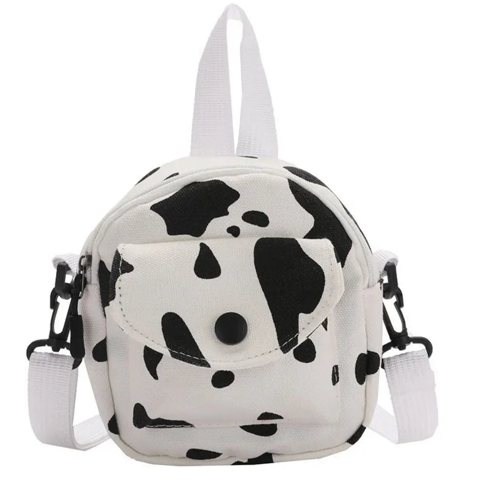 Cow Print Small Square Canvas Crossbody Bag