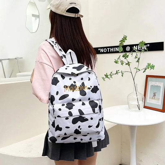 Personalized Harajuku Style Cow Backpack