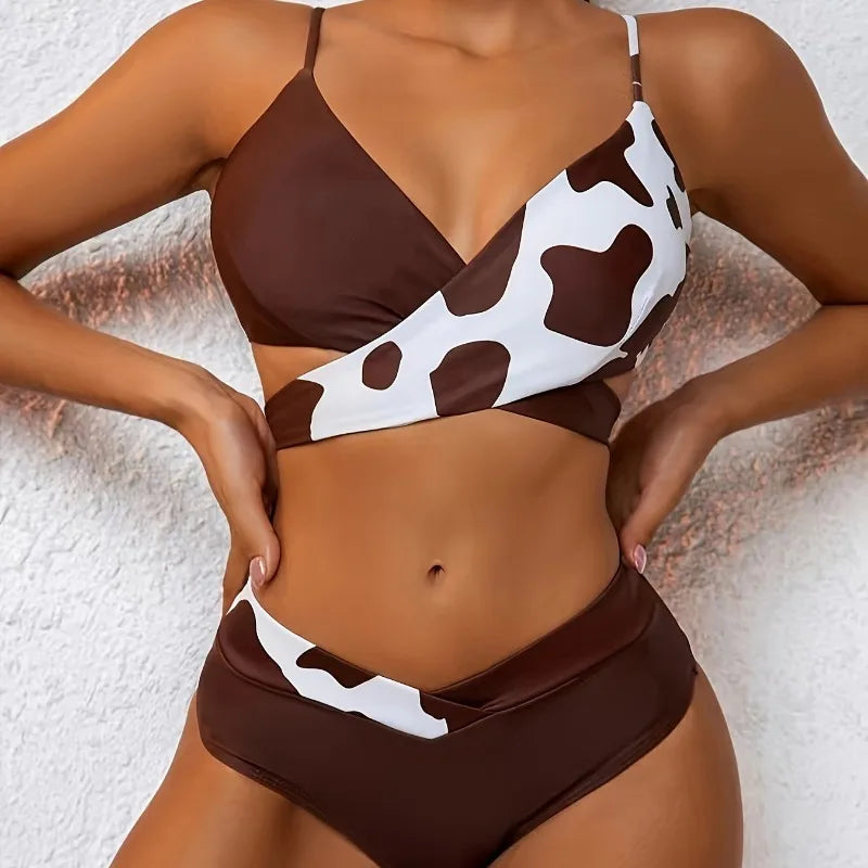 Cow Print One-Piece Swimsuit