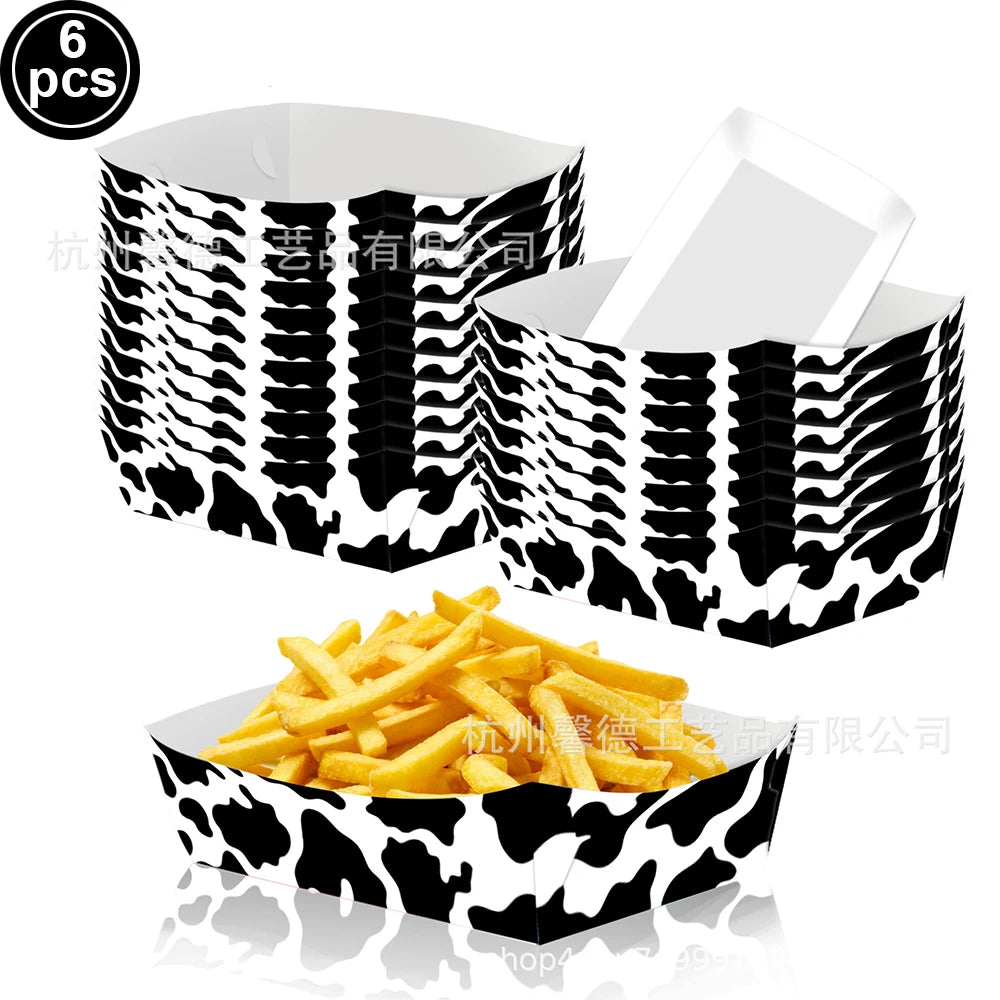 Cow Print Party Supplies Tableware Plates Cups Napkins Tablecloth for Farm Animal Cow Print Themed Birthday Party DIY Decoration