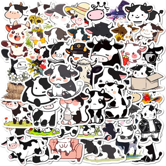 10/30/50PCS Cute Cow Stickers